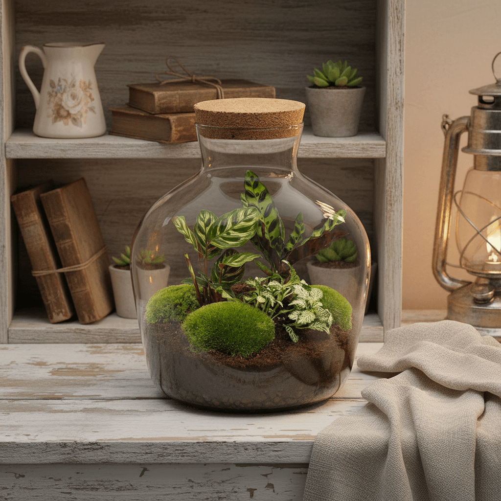 DIY Flaschengarten Fat Joe (30cm): Autarkes Set mit LED – GrünGeist