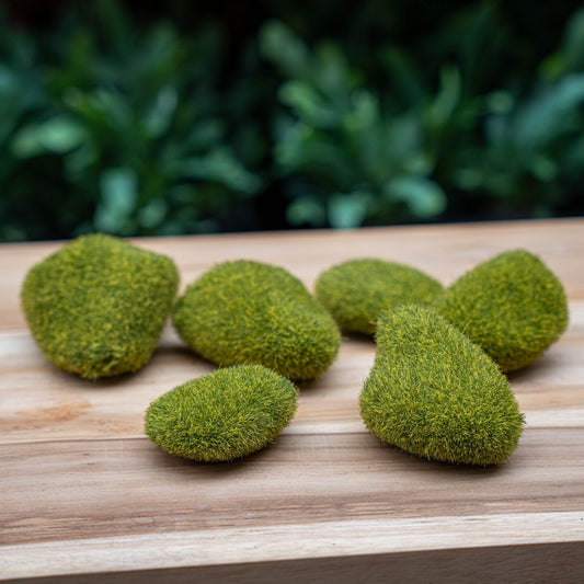 Moss Stone Green – Set Of 6 - Artificial Moss