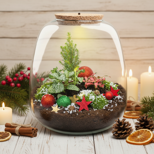 Weihnachts Flaschengarten Rudolph mit LED